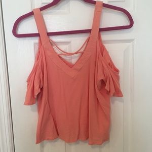 Pink Off Shoulder Crop Top